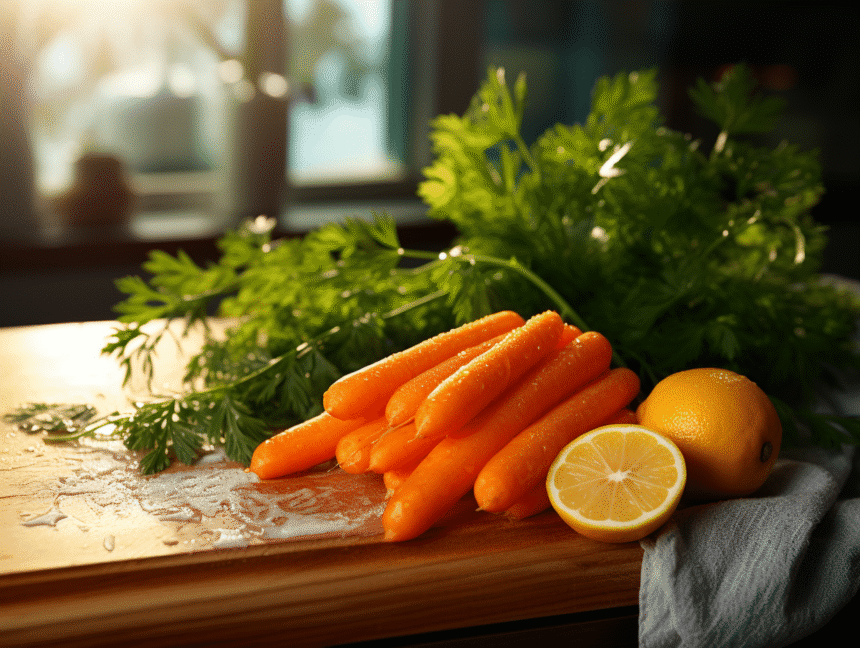 Carottes de différentes couleurs prêtes à être congelées