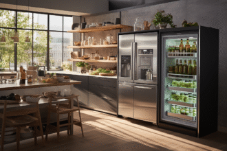 Armoire réfrigérée positive dans une cuisine professionnelle