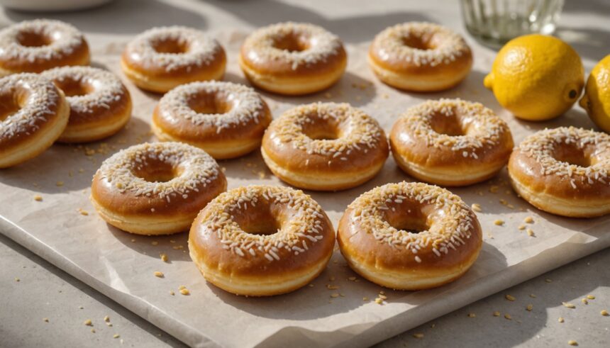 Beignets libanais au four, légers et moelleux, prêts à déguster