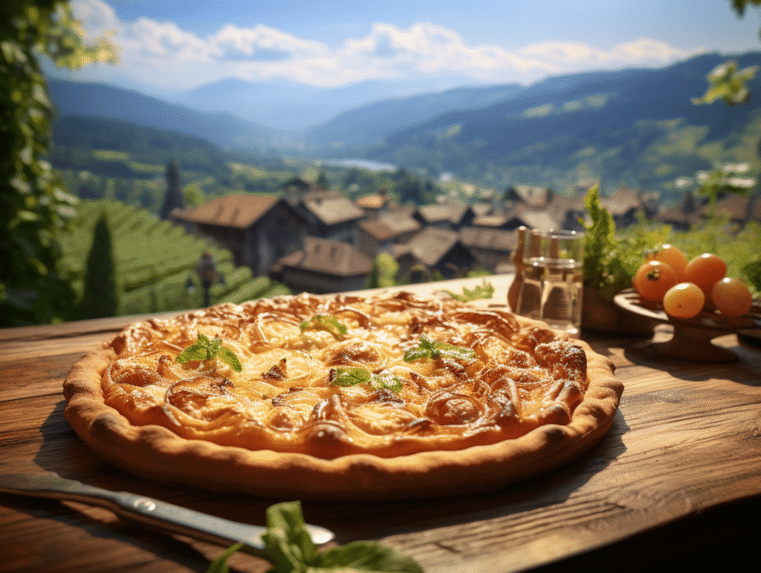 Tarte de Champsaur garnie de fruits frais et crème onctueuse