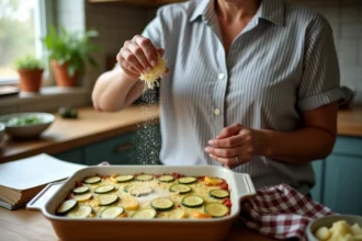Gratin de courgettes et pommes de terre doré au four