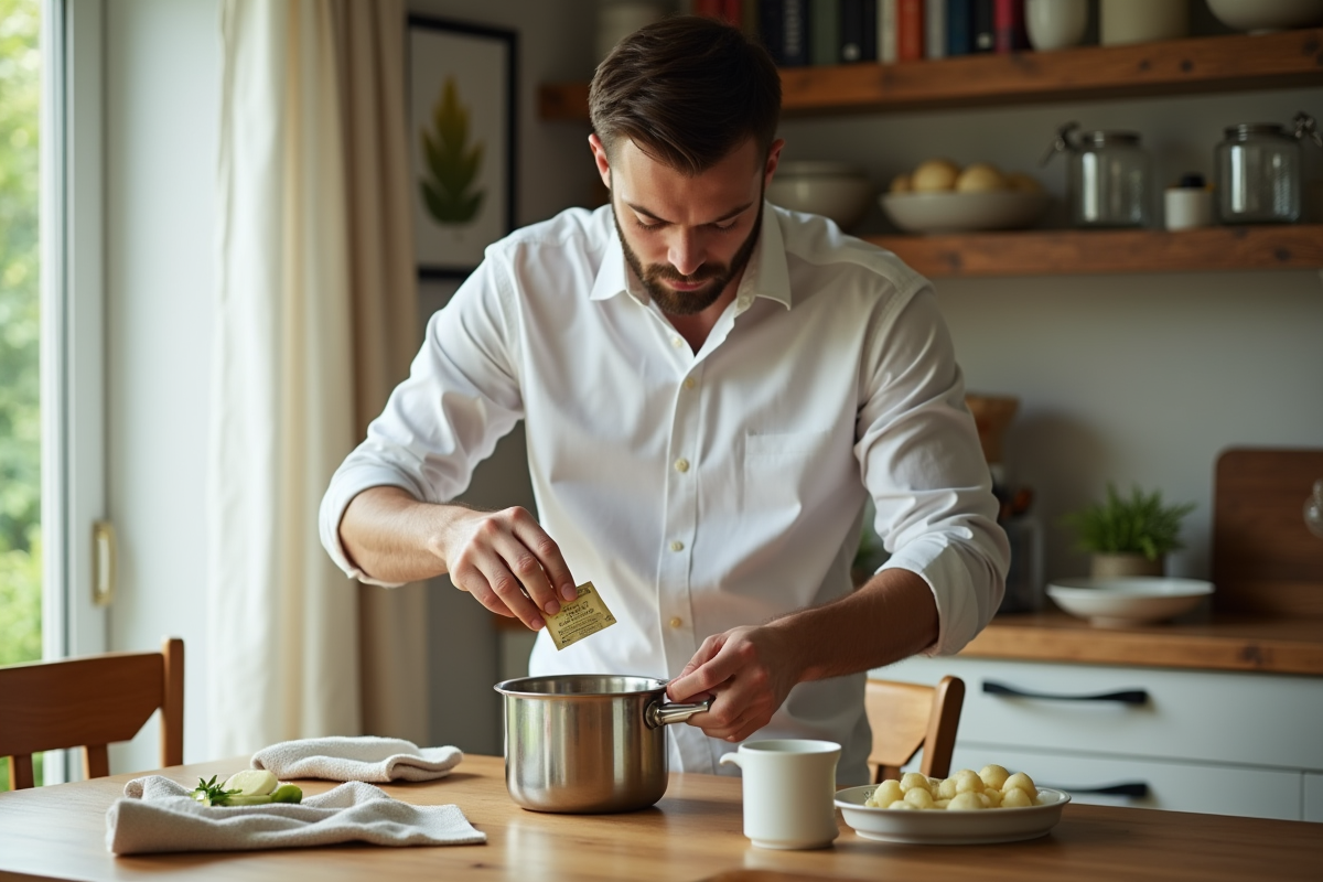 Jeune homme mesurant de l