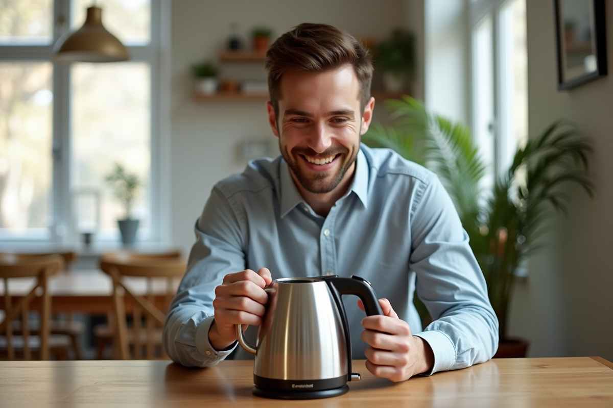 Jeune homme vérifiant l